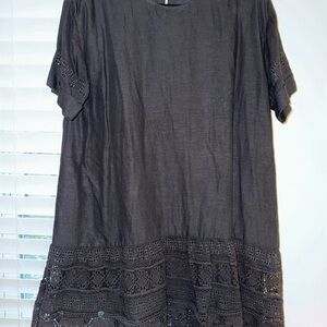 Sea New York Black Rosina Embroidered Dress